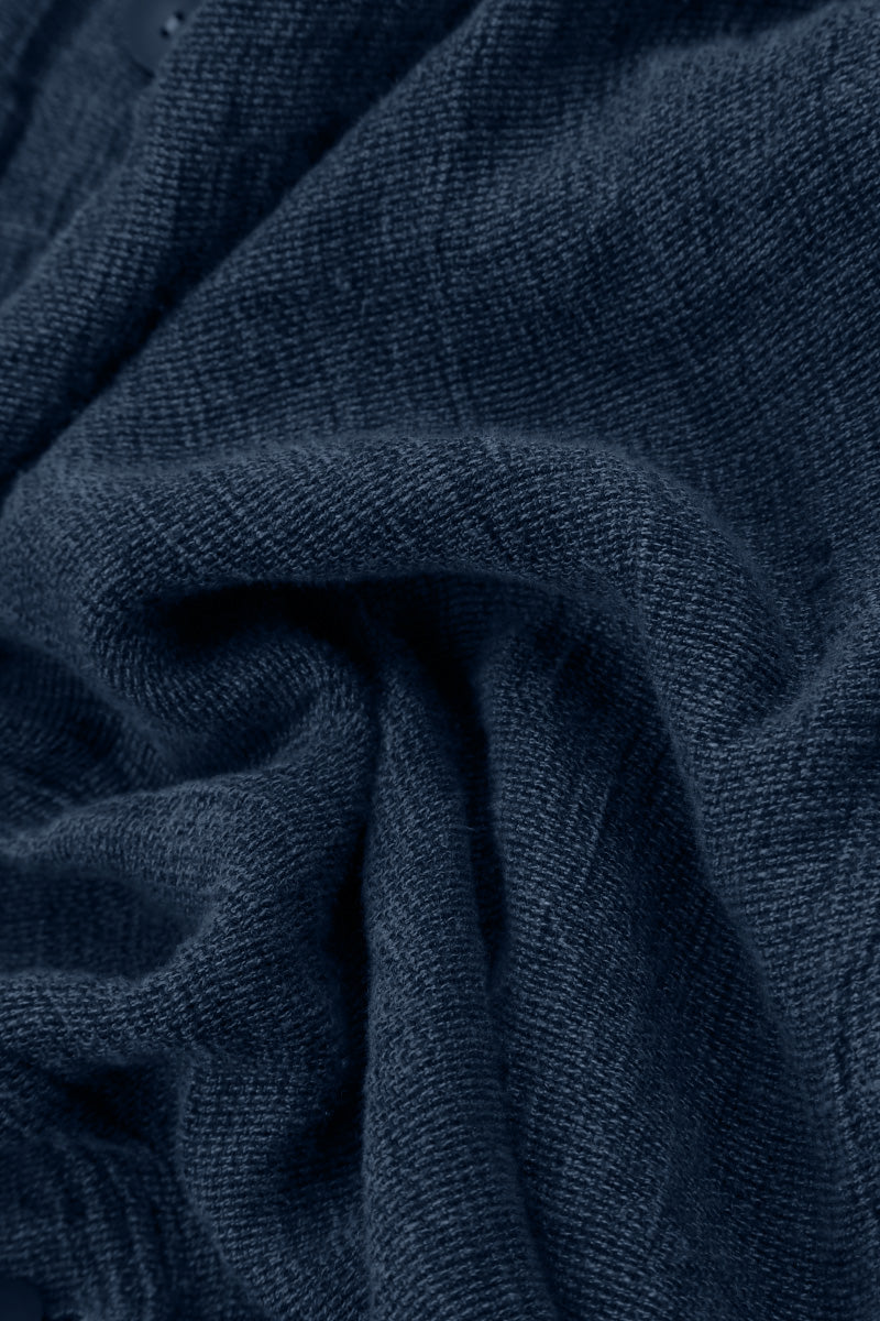 Back Pockets Azure Mélange Linen Trousers 4