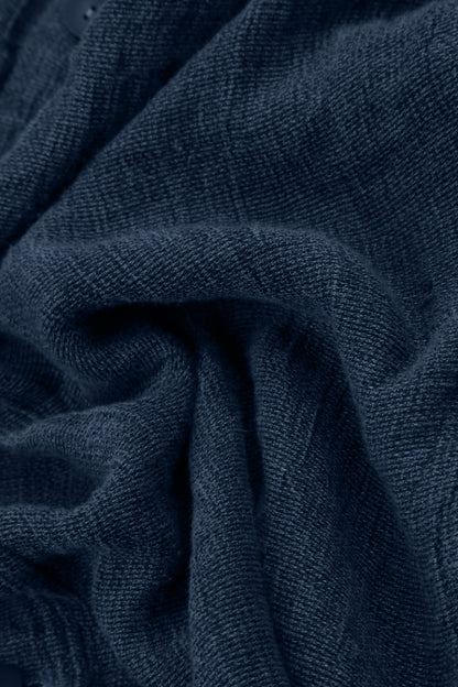 Back Pockets Azure Mélange Linen Trousers 4