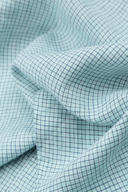 Back Tie Blue Check Linen Jacket 6