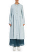 Back Tie Blue Check Linen Jacket 1
