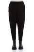 Baggy Black Rib Cotton Wool Trousers 1