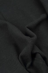 Baggy Black Rib Cotton Wool Trousers 5
