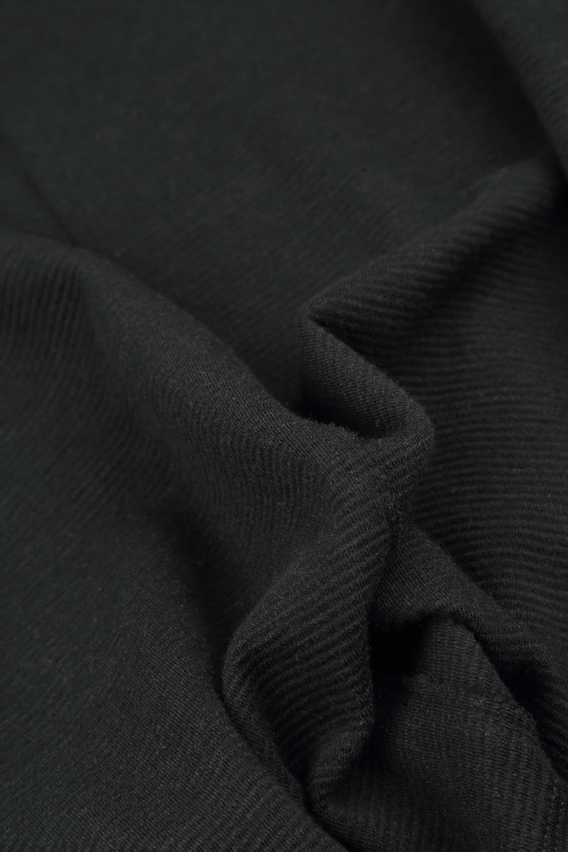Baggy Black Rib Cotton Wool Trousers 5