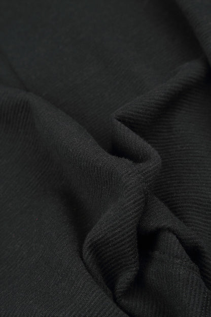 Baggy Black Rib Cotton Wool Trousers 5