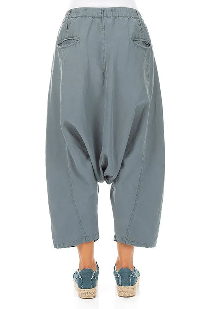 Baggy Graphite Silk Linen Trousers