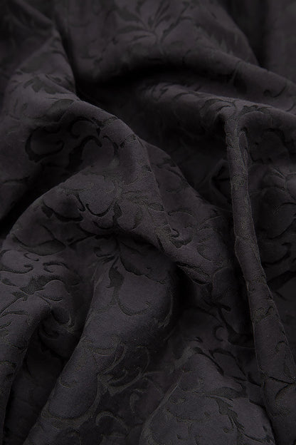 Baggy Ornamented Black Silk Cotton Trousers