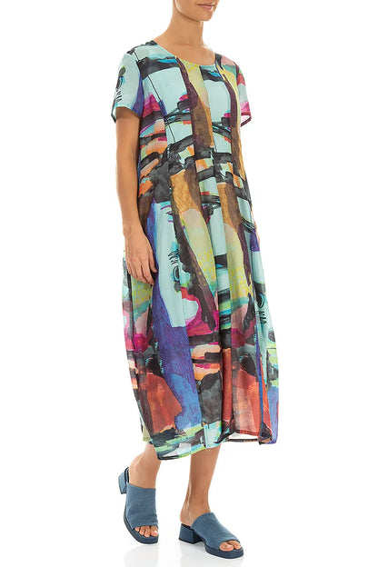 Balloon Abstract Silk Cotton Dress 3