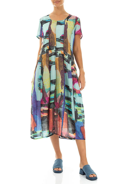 Balloon Abstract Silk Cotton Dress 4