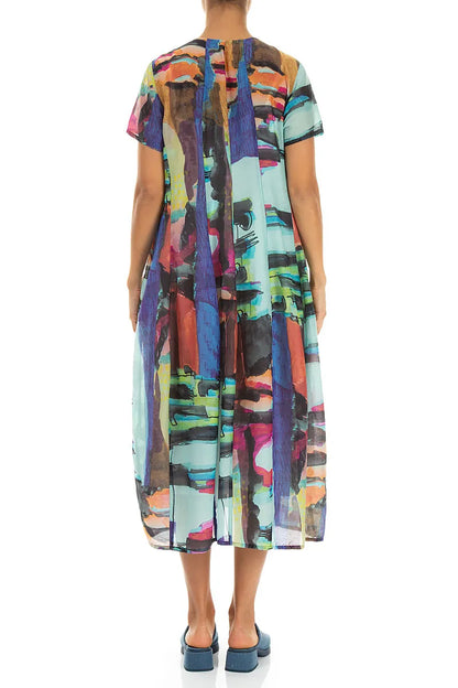 Balloon Abstract Silk Cotton Dress 2