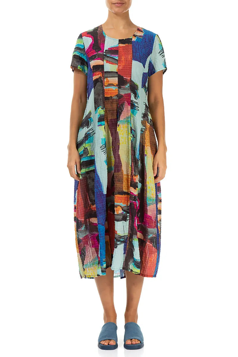 Balloon Abstract Textured Silk Dress 1