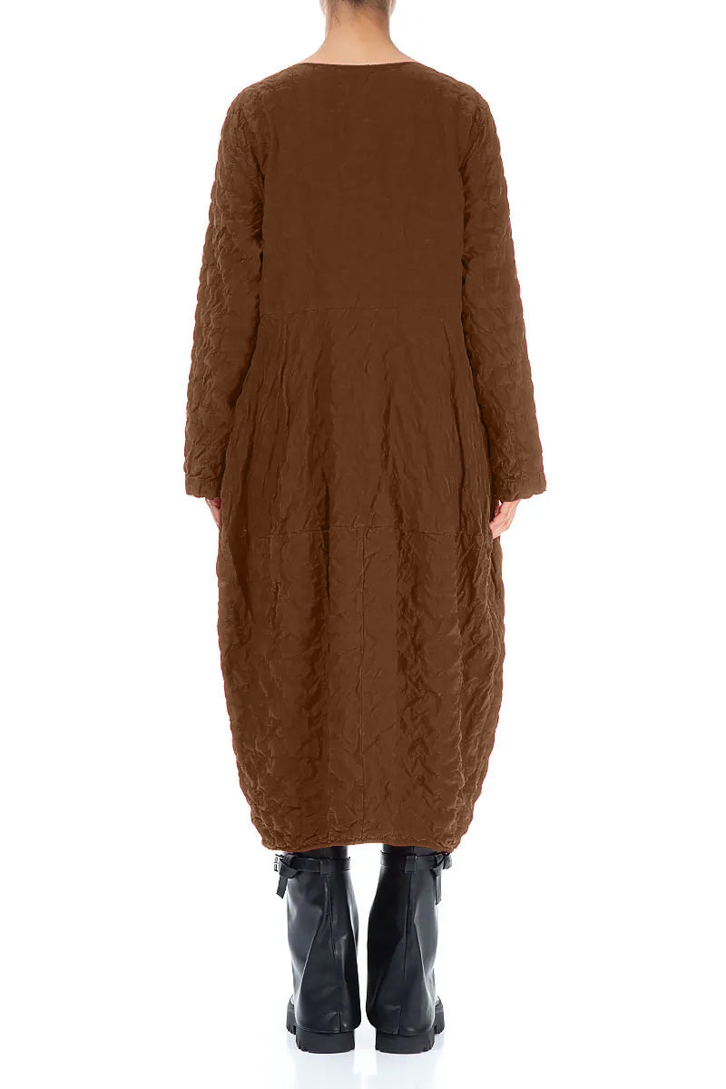 Balloon Aged Copper Pleated Silk Bamboo Dress 2
