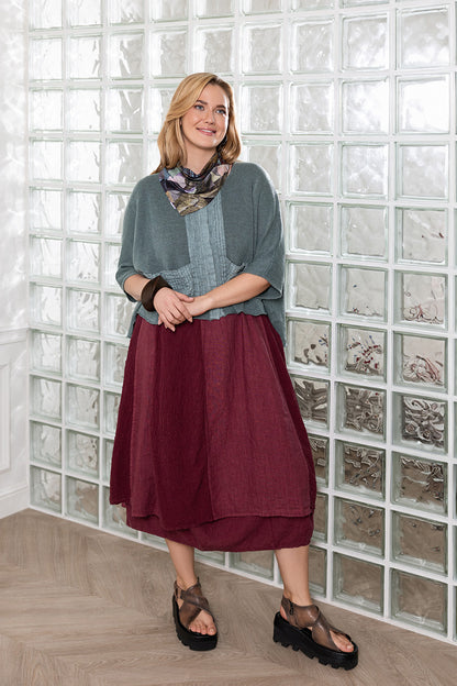 Balloon Antique Ruby Linen Skirt 6