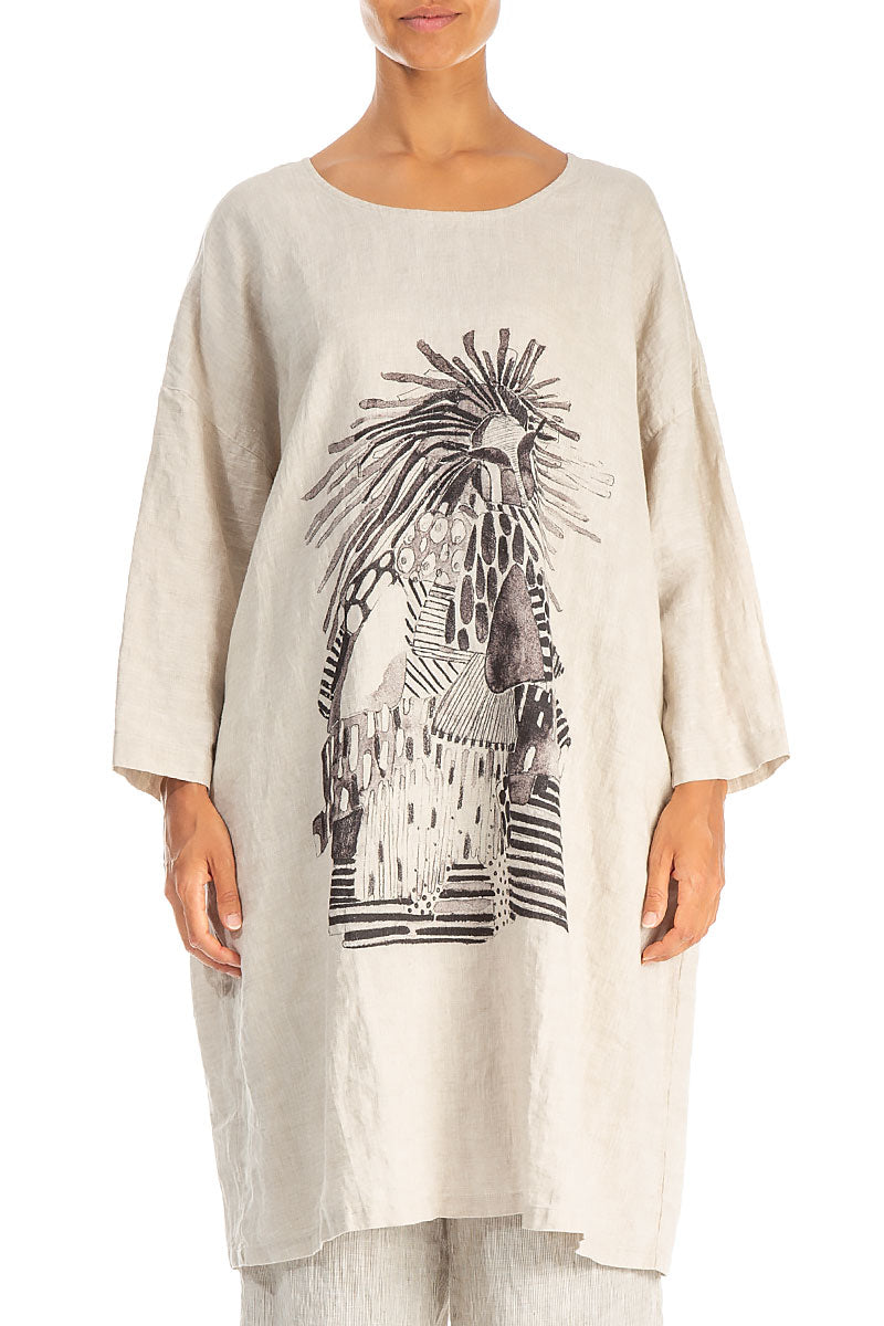 Balloon Artique Natural Linen Tunic Dress 1