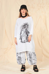 Balloon Artique White Linen Tunic Dress 8