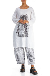 Balloon Artique White Linen Tunic Dress 4