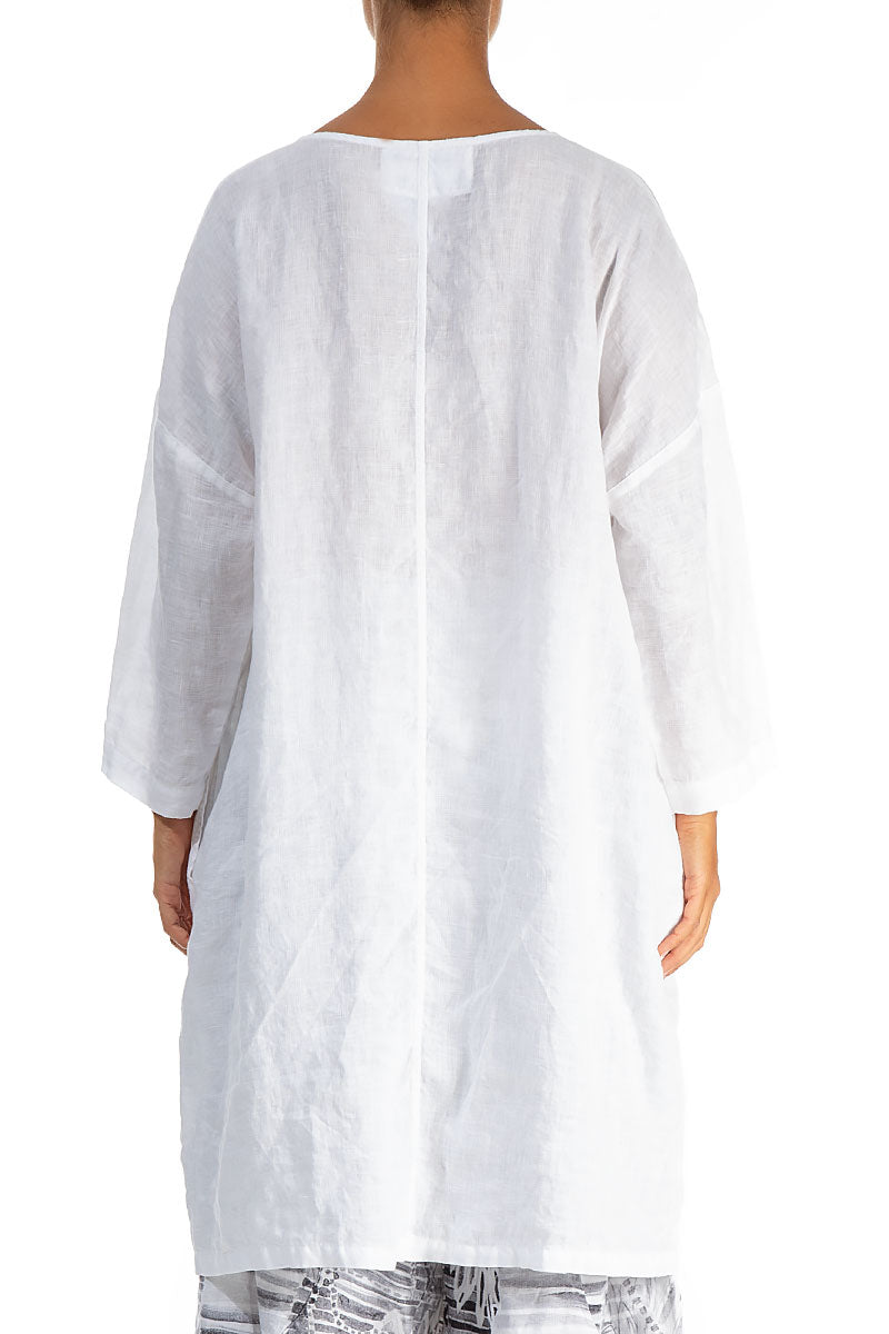 Balloon Artique White Linen Tunic Dress 2
