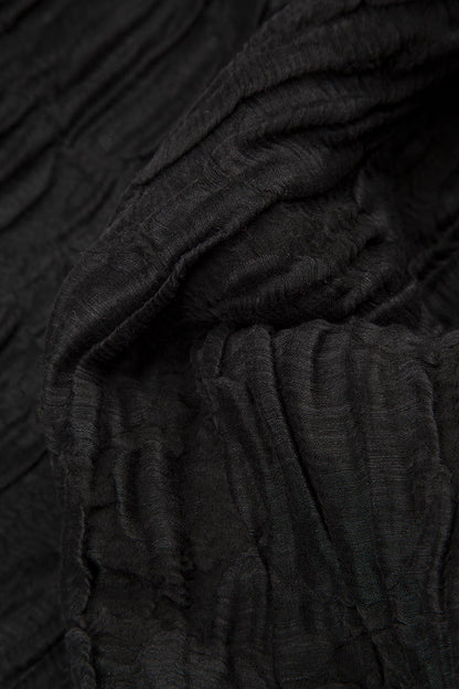 Balloon Black Circle Silk Linen Dress 5