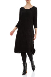 Balloon Black Circle Silk Linen Dress 3