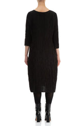 Balloon Black Circle Silk Linen Dress 2