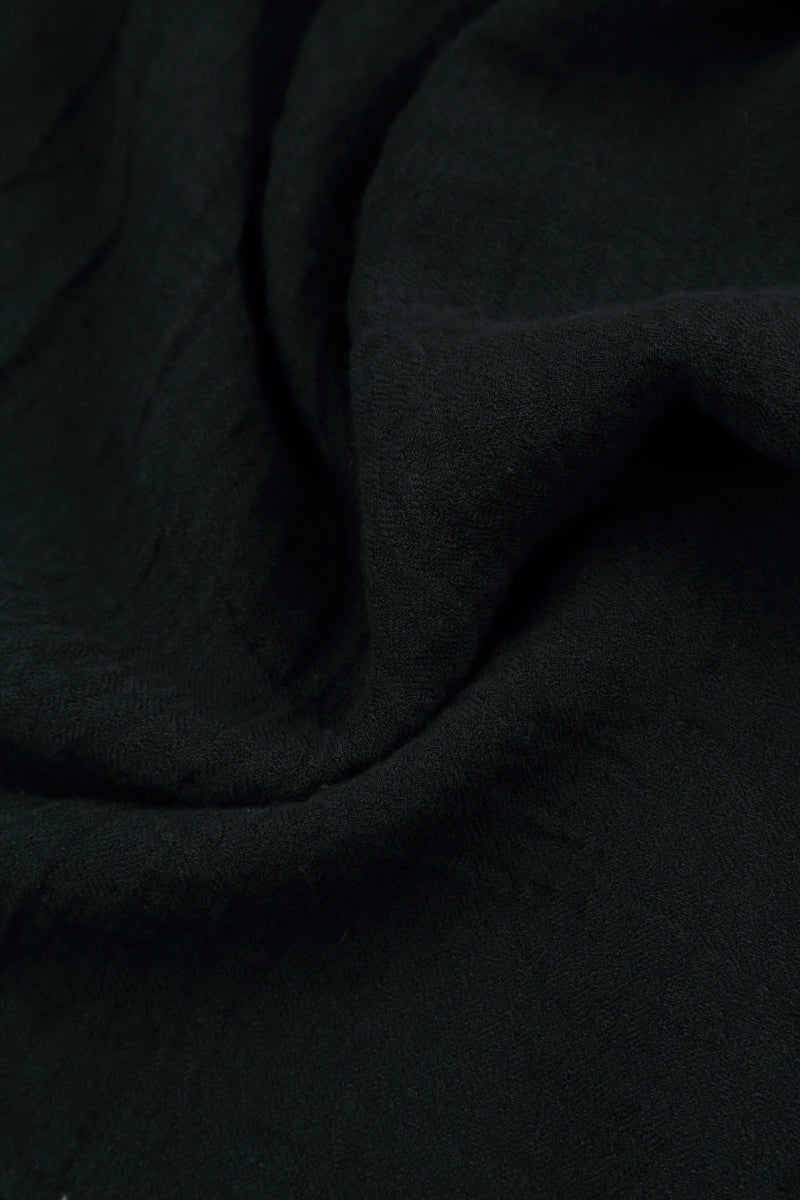 Balloon Black Crêpe Linen Dress 5