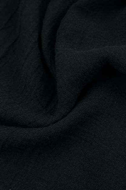 Balloon Black Crêpe Linen Dress 5