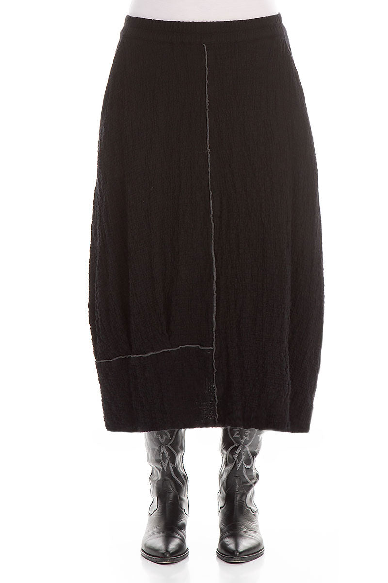 Balloon Black Wool Skirt 1