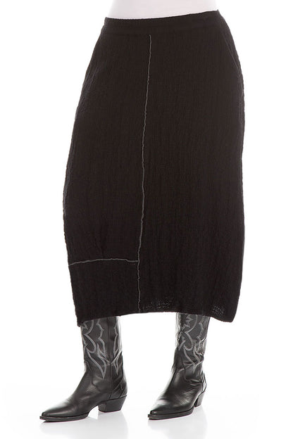 Balloon Black Wool Skirt 3