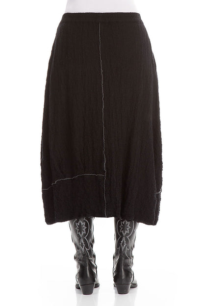 Balloon Black Wool Skirt 2