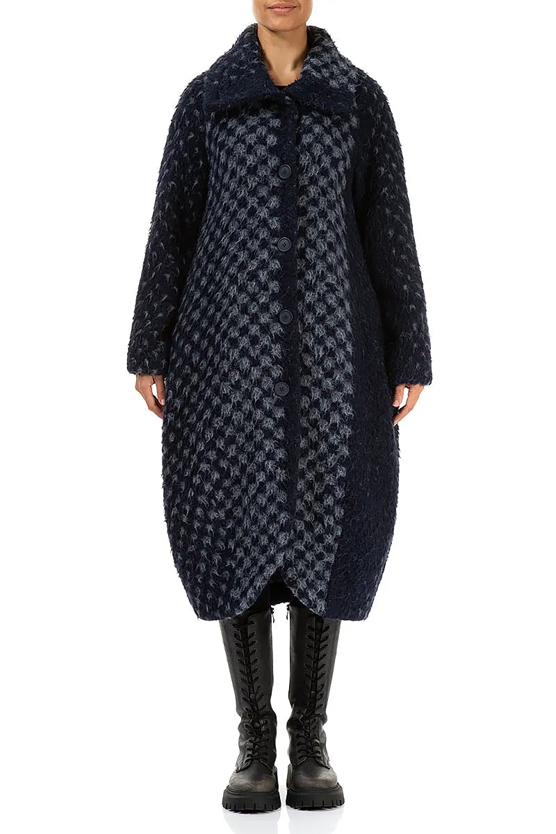 Balloon Blue Alpaca Wool Coat 1
