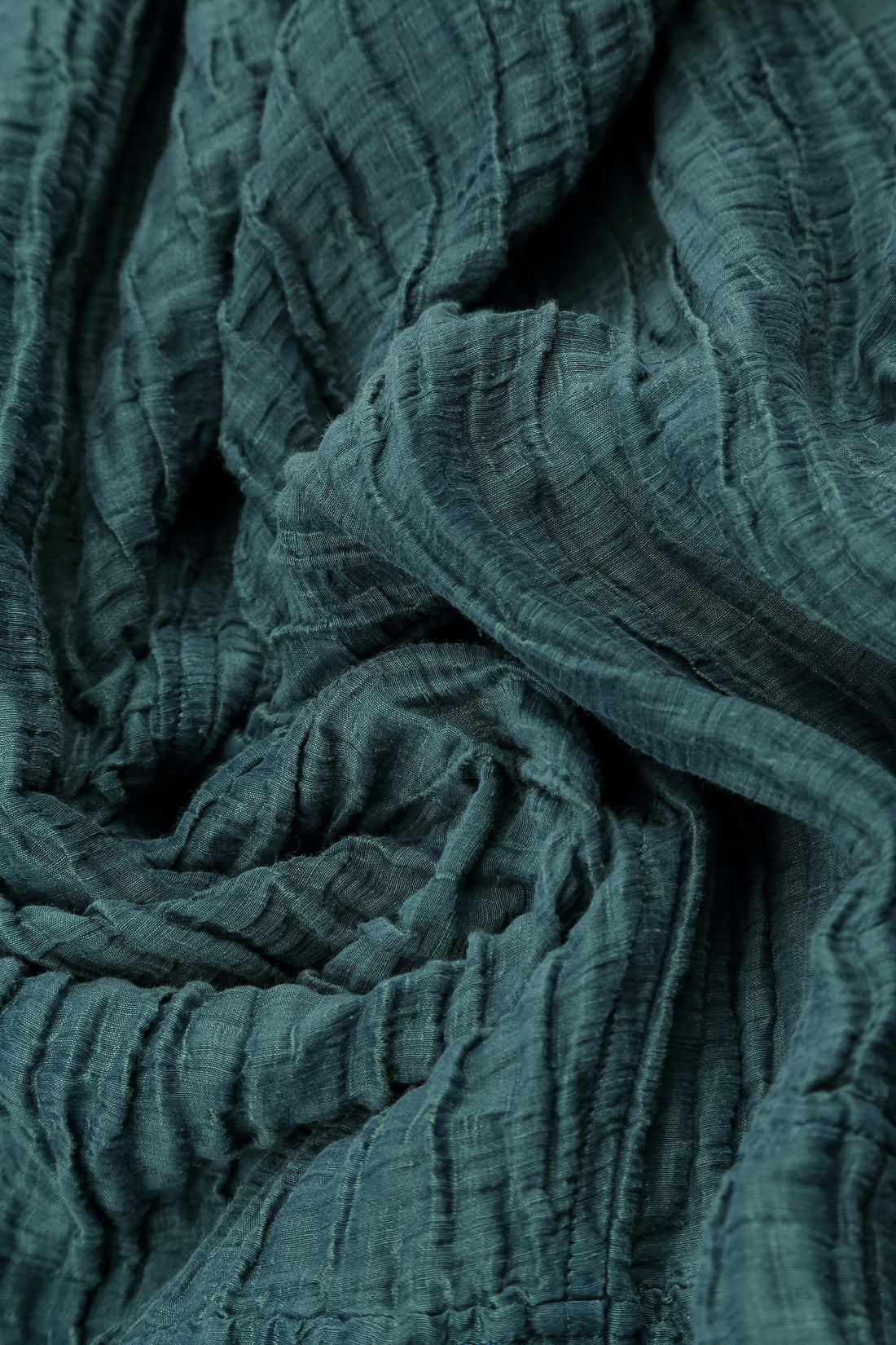 Balloon Crinkled Deep Turquoise Silk Linen Jacket 5