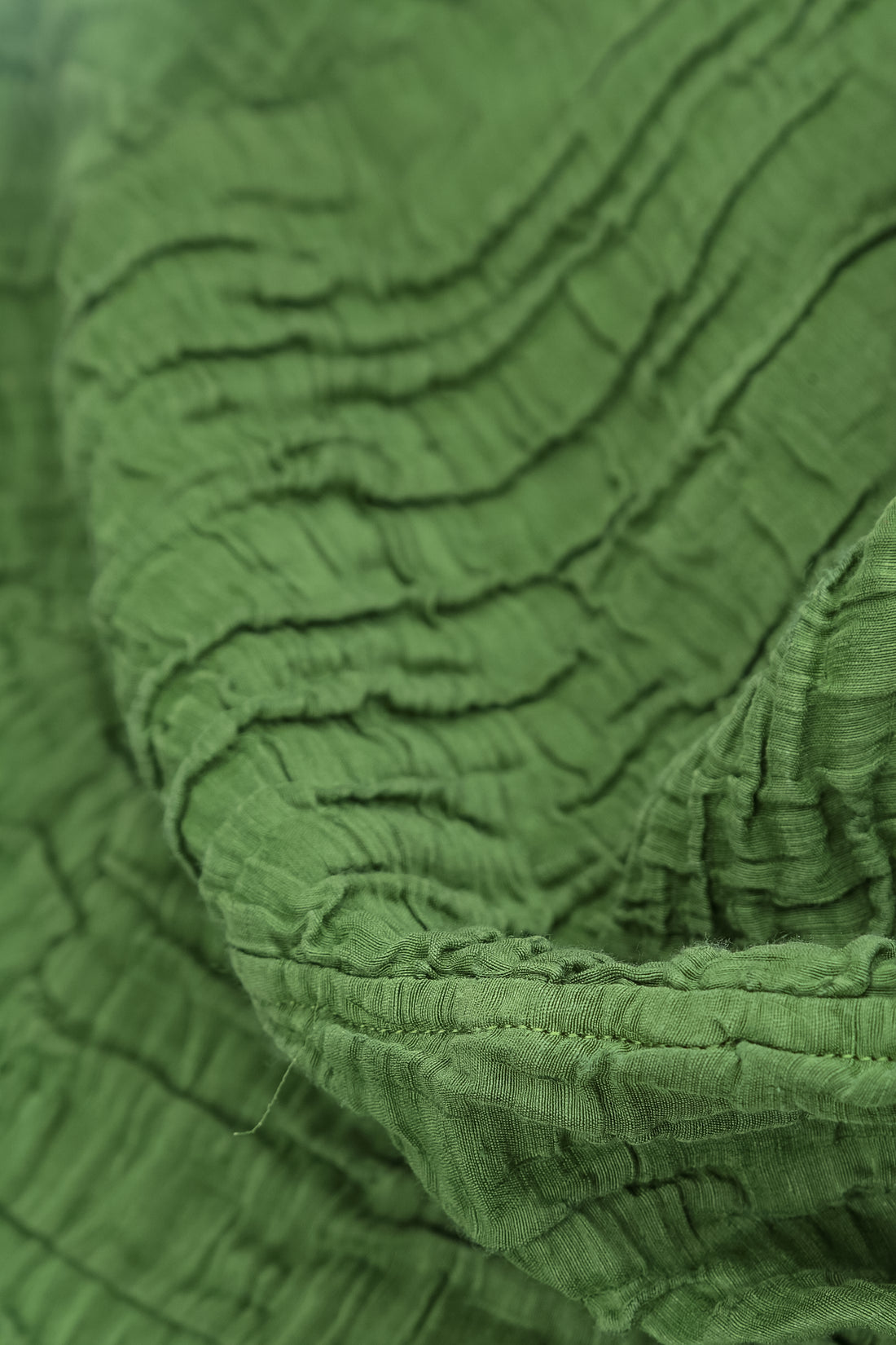 Loose Crinkled Shamrock Green Silk Linen Shirt 6
