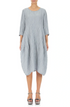 Balloon Crinkled Silver Grey Silk Linen Dress 1