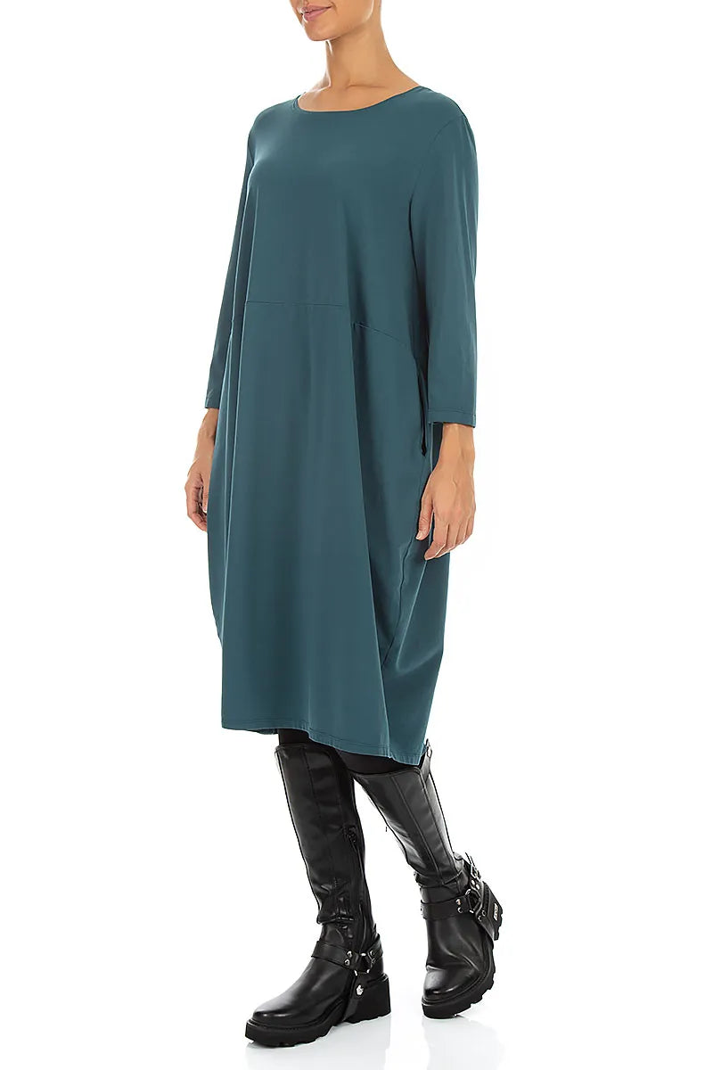 Robe ballon en Coton turquoise foncé