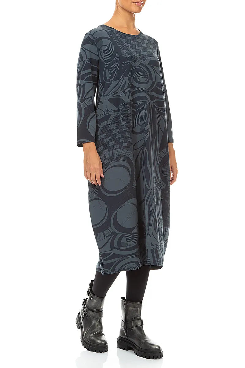 Balloon Deep Turquoise Orbit Cotton Dress 3