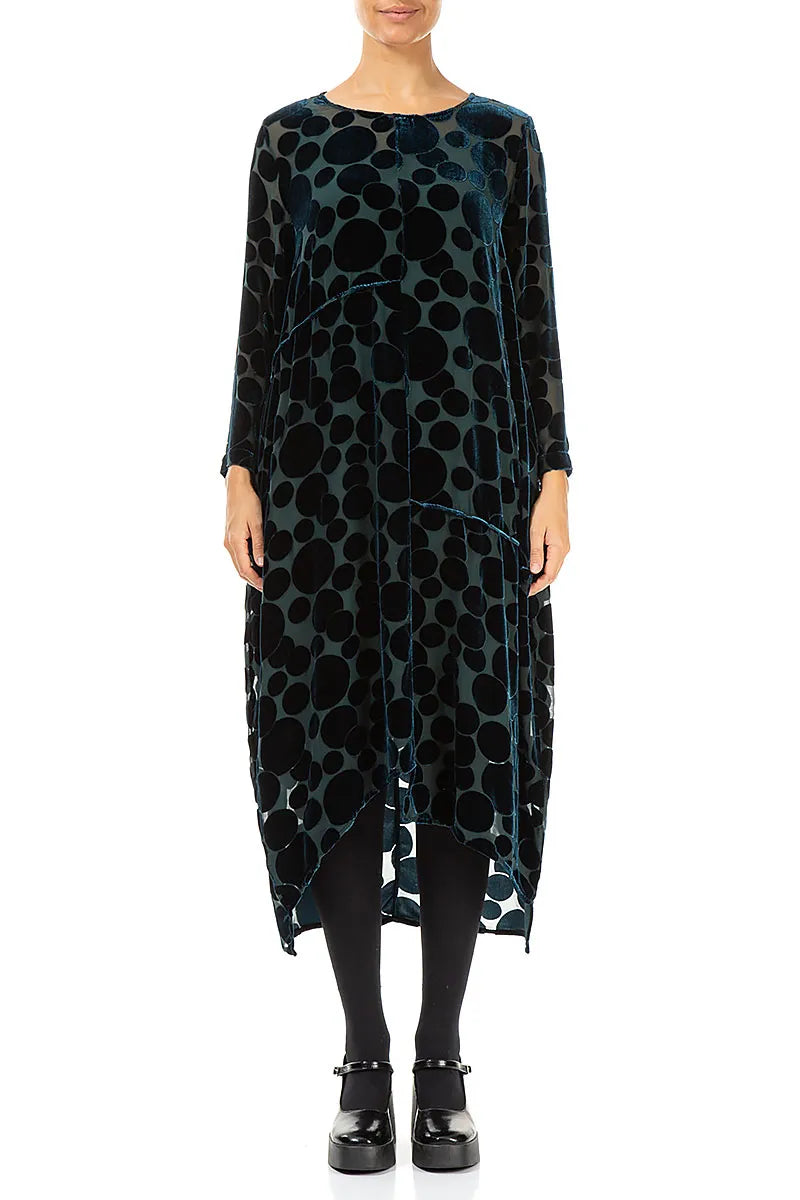 Robe en velours de soie à bulles de paon et ballons dévorés