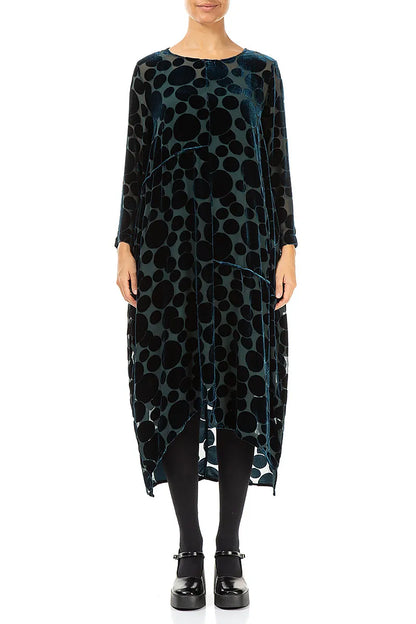 Robe en velours de soie à bulles de paon et ballons dévorés