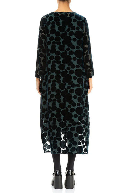 Robe en velours de soie à bulles de paon et ballons dévorés