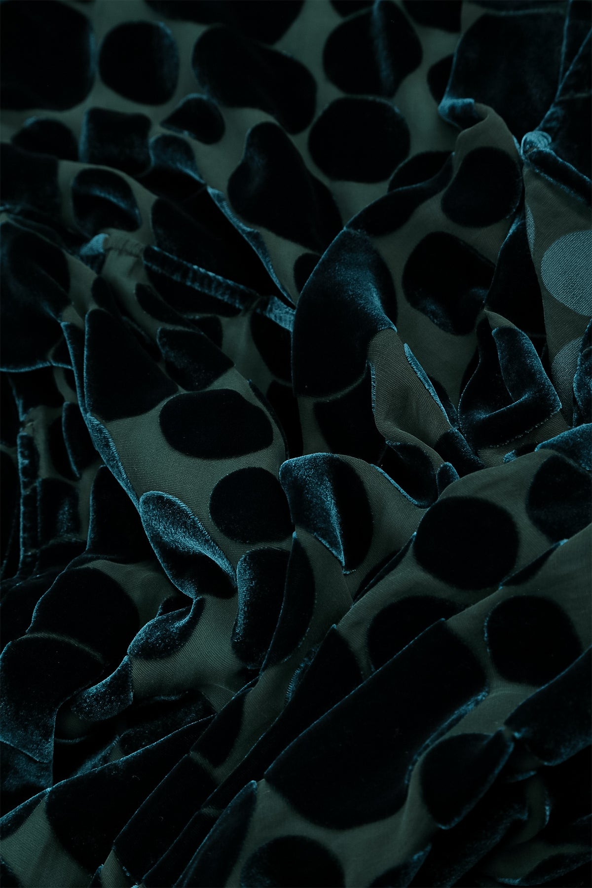 Robe en velours de soie à bulles de paon et ballons dévorés