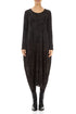 Balloon Forest Brown Paintwave Silk Viscose Dress 1