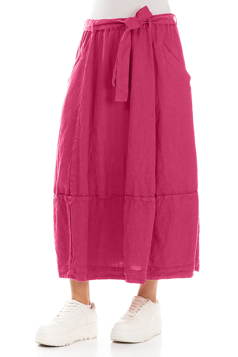 Balloon Fuchsia Linen Skirt 3