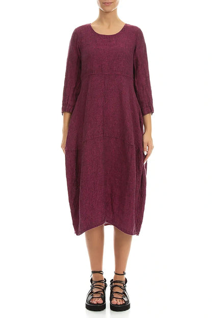 Balloon Fuchsia Mélange Linen Dress