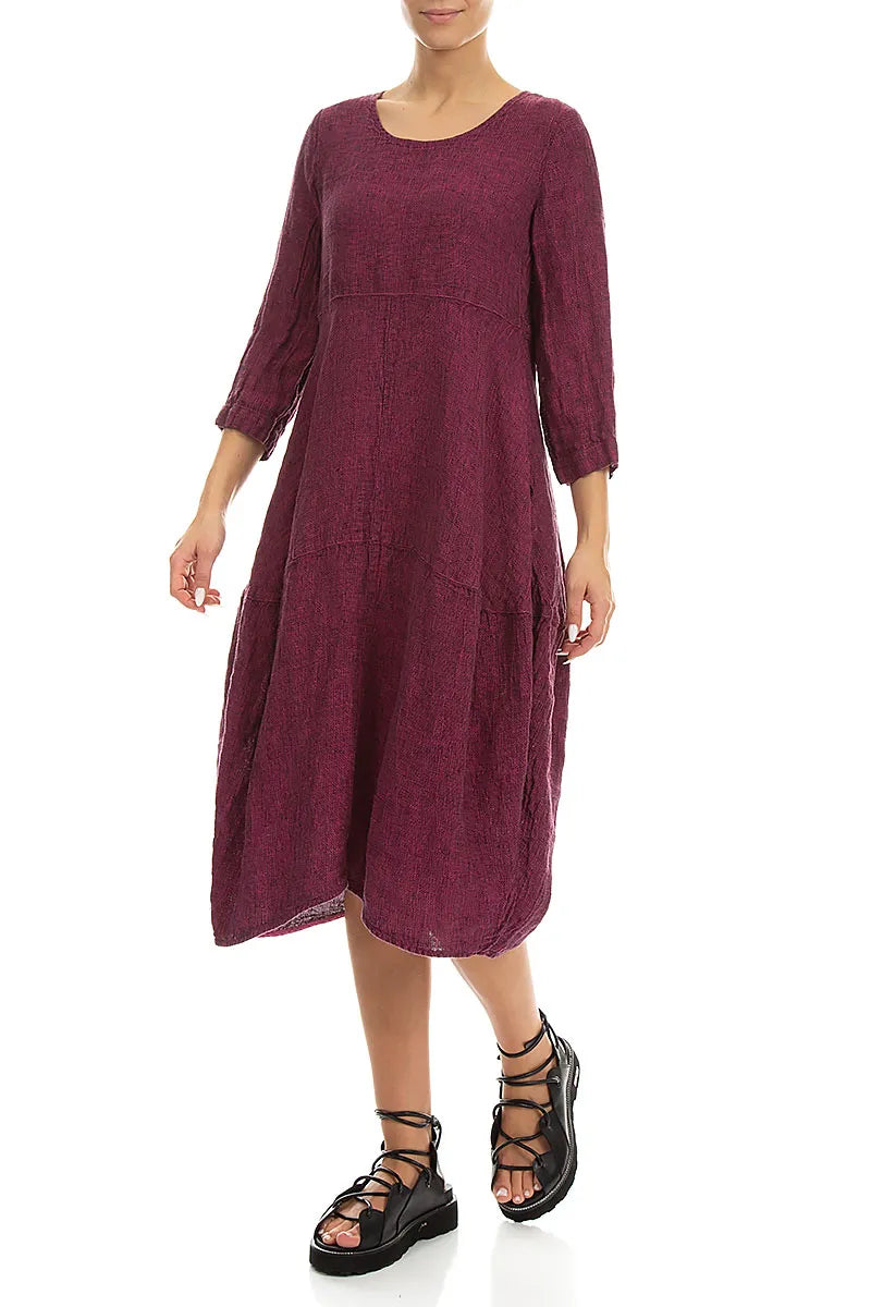 Balloon Fuchsia Mélange Linen Dress