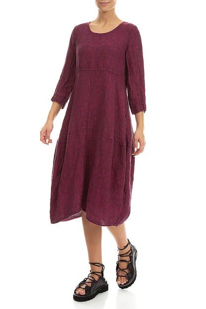Balloon Fuchsia Mélange Linen Dress