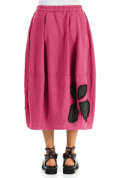 Balloon Fuchsia Petal Linen Skirt 2