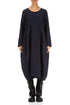 Balloon Graphite Blue Pleated Silk Bamboo Dress 1