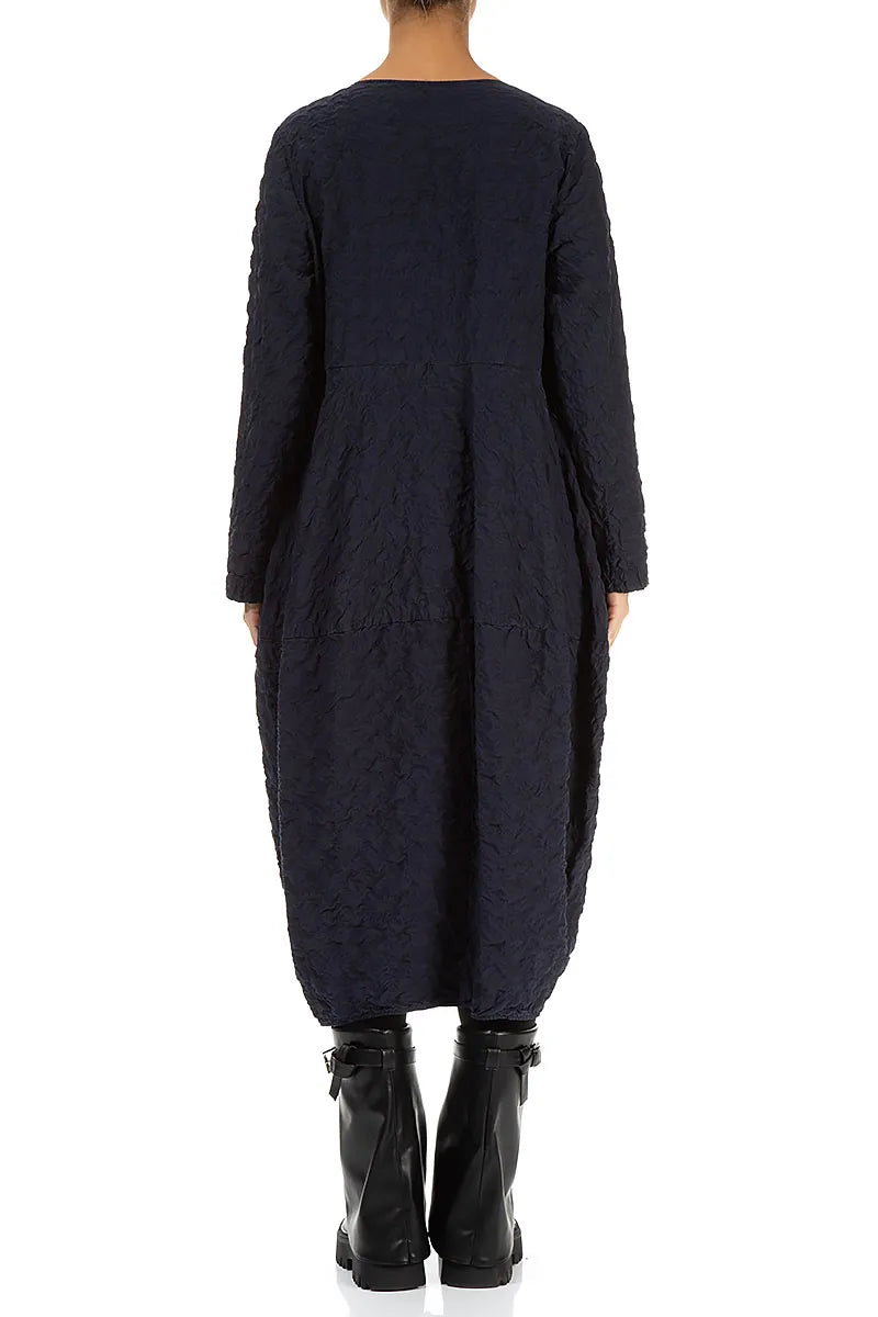 Balloon Graphite Blue Pleated Silk Bamboo Dress 2