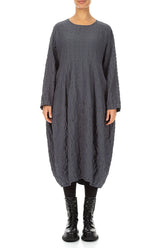 Balloon Graphite Pleated Silk Bamboo Dress 1