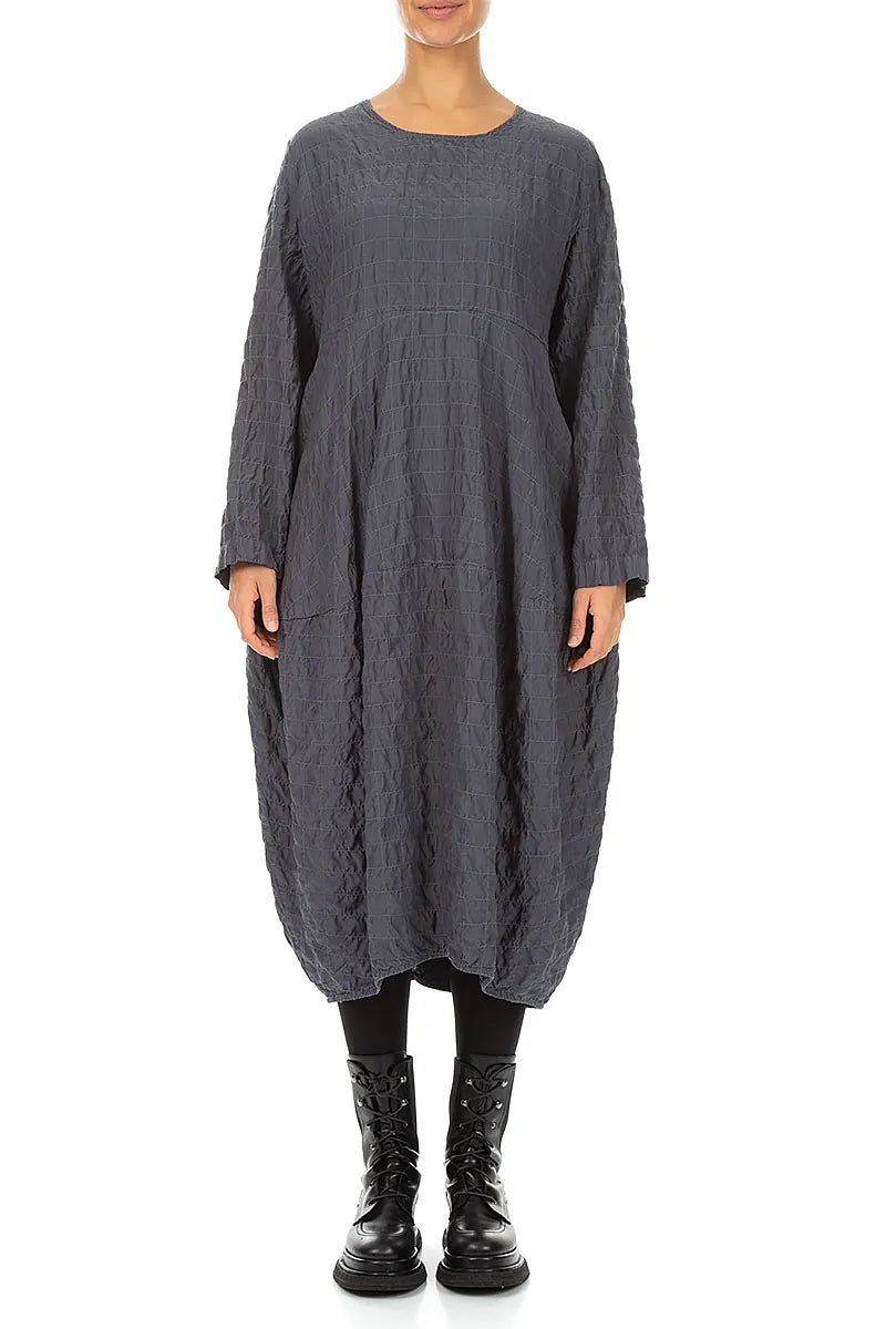 Balloon Graphite Pleated Silk Bamboo Dress 1