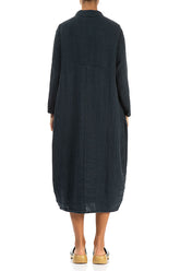 Balloon Graphite Textured Linen Jacket Dress 2