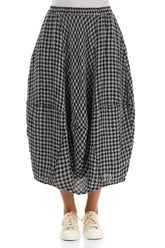 Balloon Grey Check Linen Skirt 1